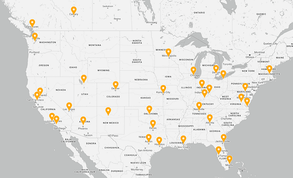 XTeam Partner Offices Map